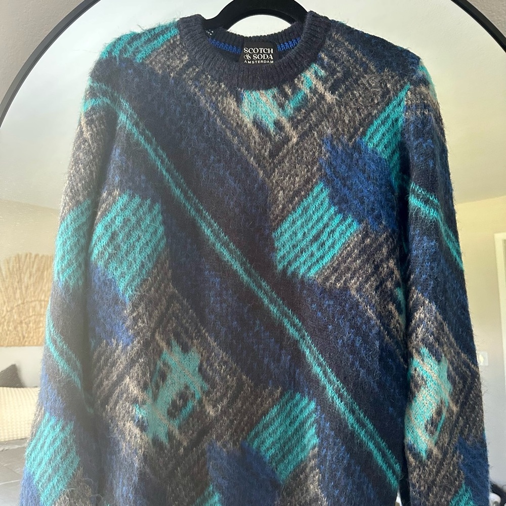 Scotch & Soda Men's Crewneck Sweater - Teal and Navy